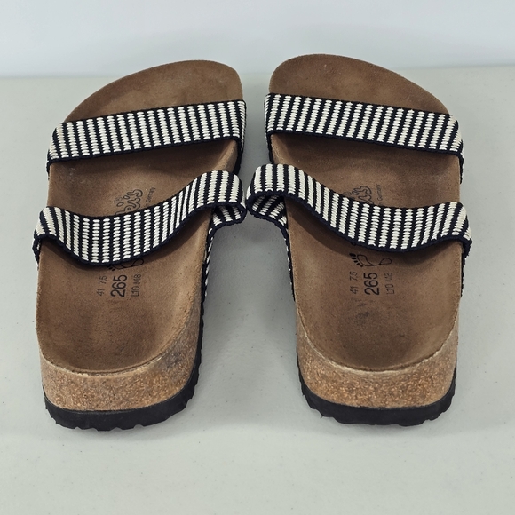Birki’s by Birkenstock Curacao Black & White Stretch Strap Sandals Women’s 10 - Picture 5 of 10